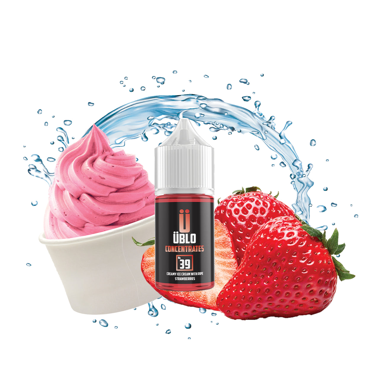 E-liquid Flavour No39 E-Liquid Concentrate Creamy Ice Cream With Ripe Strawberries 30ML