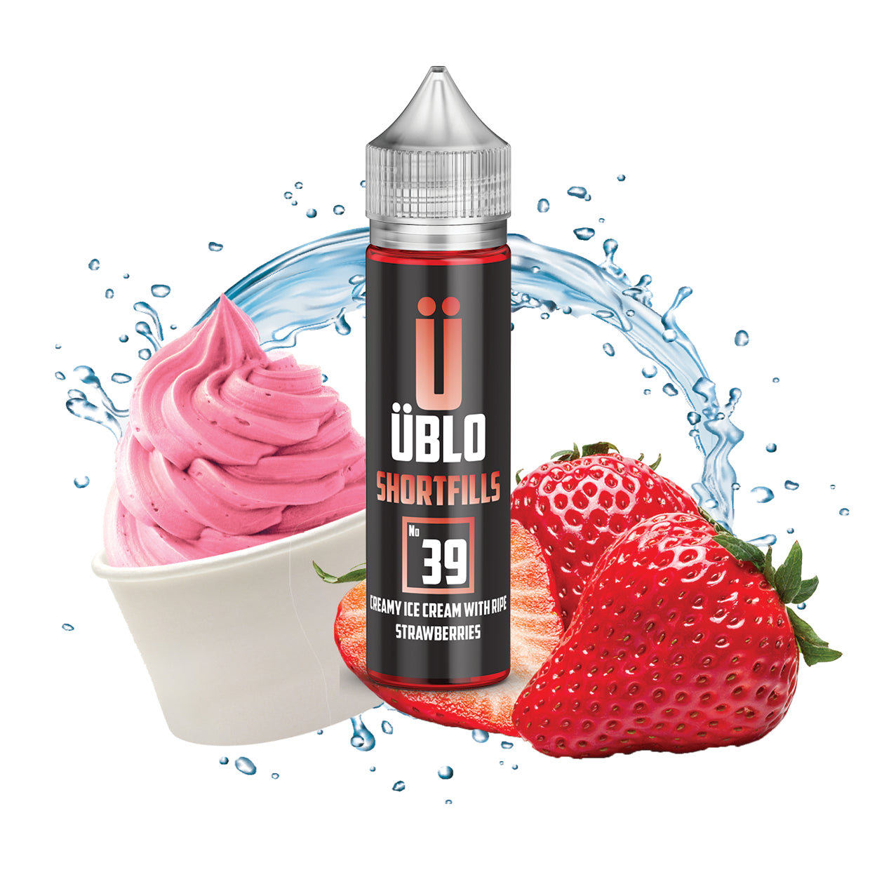 Shortfill E-liquid – No39 Creamy Ice Cream With Ripe Strawberries 60ML