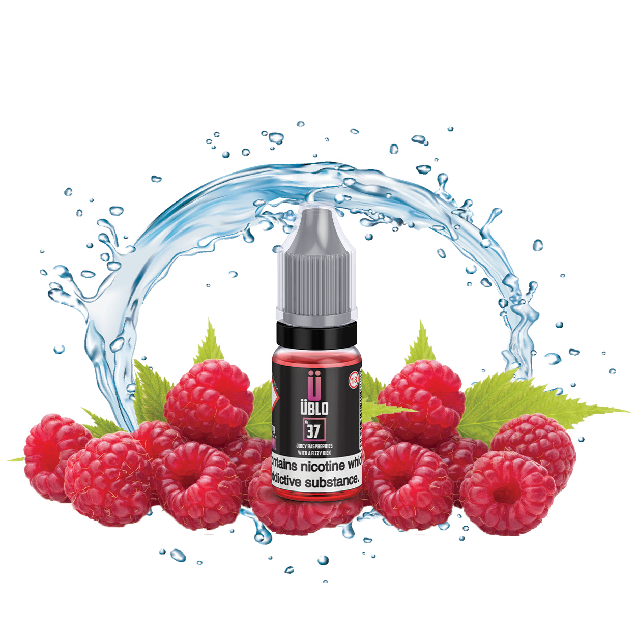 E-Liquid No37 10ml Juicy Raspberries Fizzy Kick